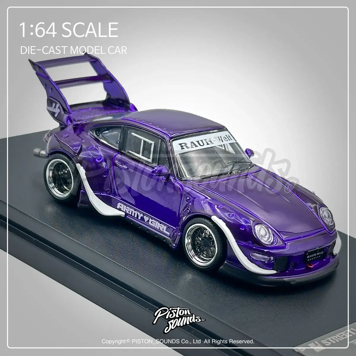 1:64스케일 포르쉐 993 RWB 로타나 카미와자윙 일렉트릭퍼플 컬러