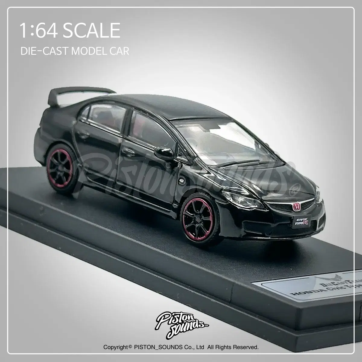 1:64스케일 다이캐스트 혼다 시빅 타입알 TYPE R 블랙 자동차모형