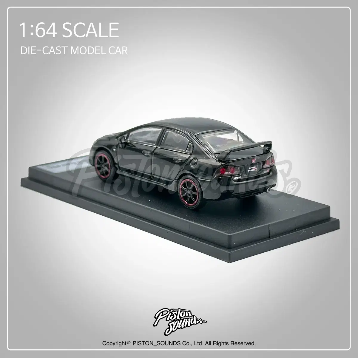 1:64스케일 다이캐스트 혼다 시빅 타입알 TYPE R 블랙 자동차모형