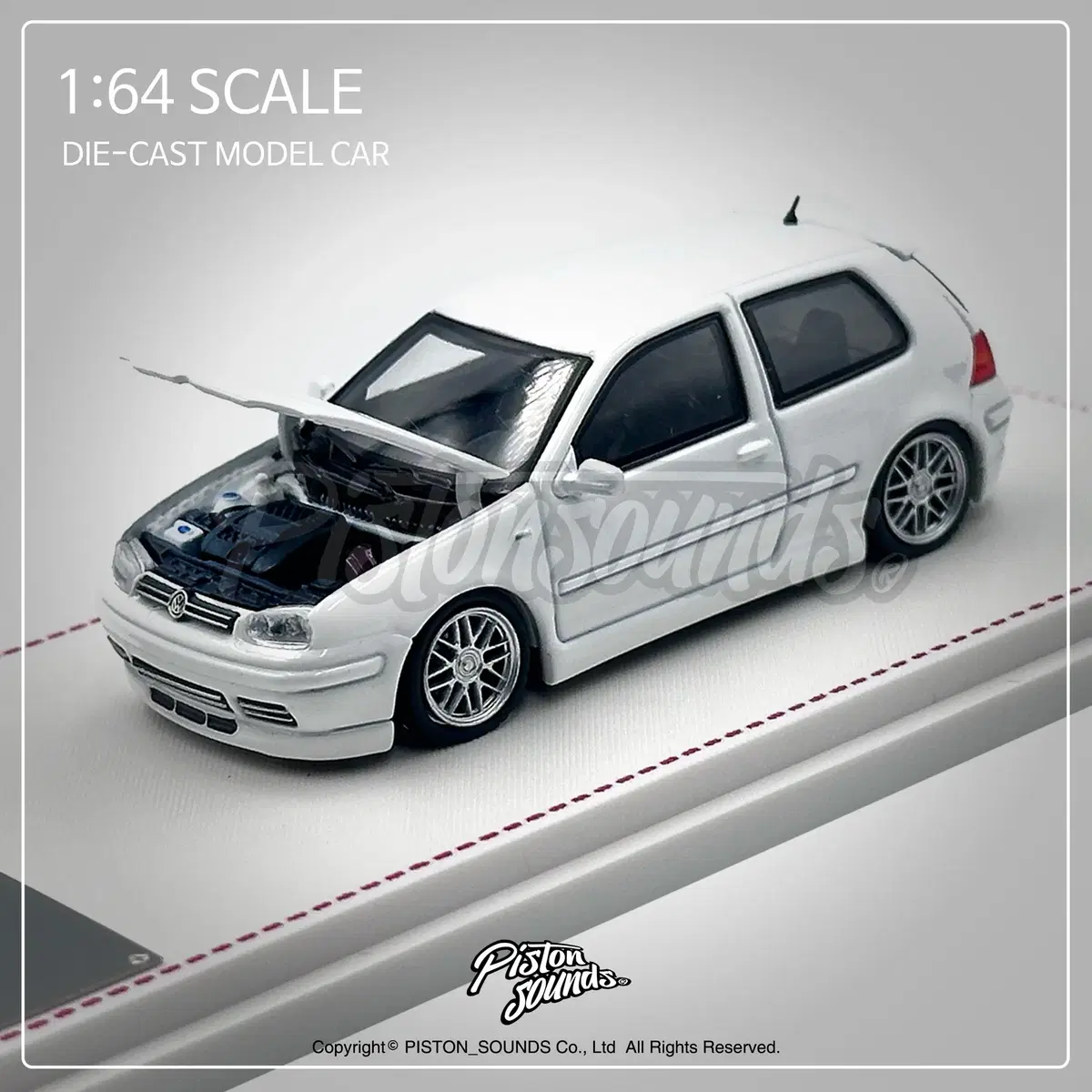 1:64 Scale Diecast Volkswagen Golf GTi mk4 R32 White #1:64다이