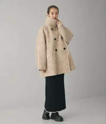 [EMMEL REFINES] EM 더블 버튼 샤기 코트