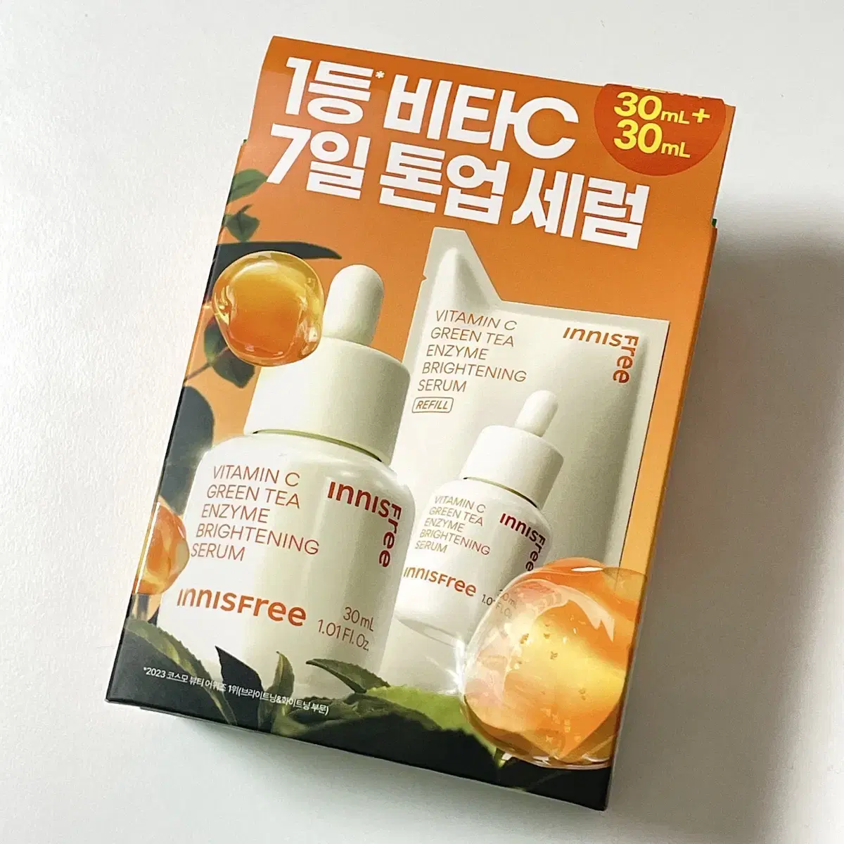 [새상품] 이니스프리 비타C 톤업 세럼 30ml+리필 30ml