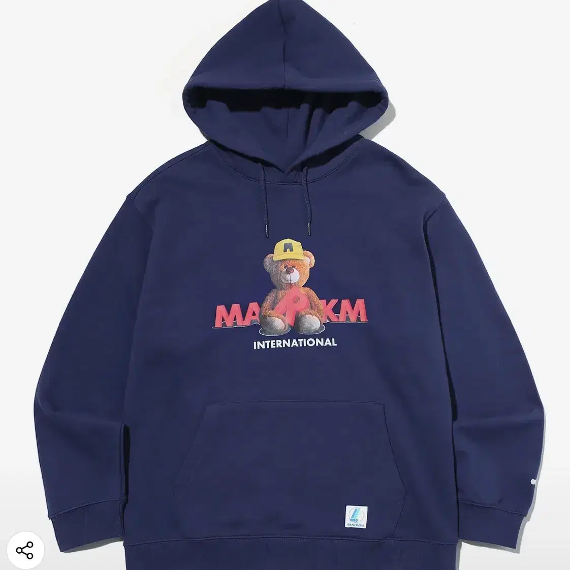 MARKM BEAR GRAPHIC HOODIE NAVY L