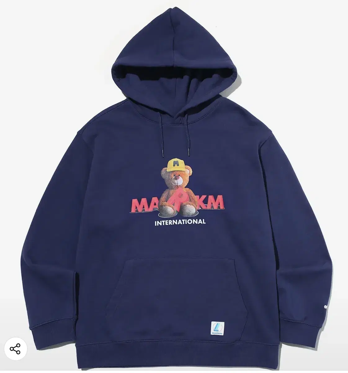 MARKM BEAR GRAPHIC HOODIE NAVY L