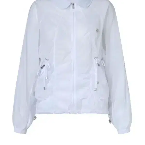 Coyseio round collar ribbon jacket white