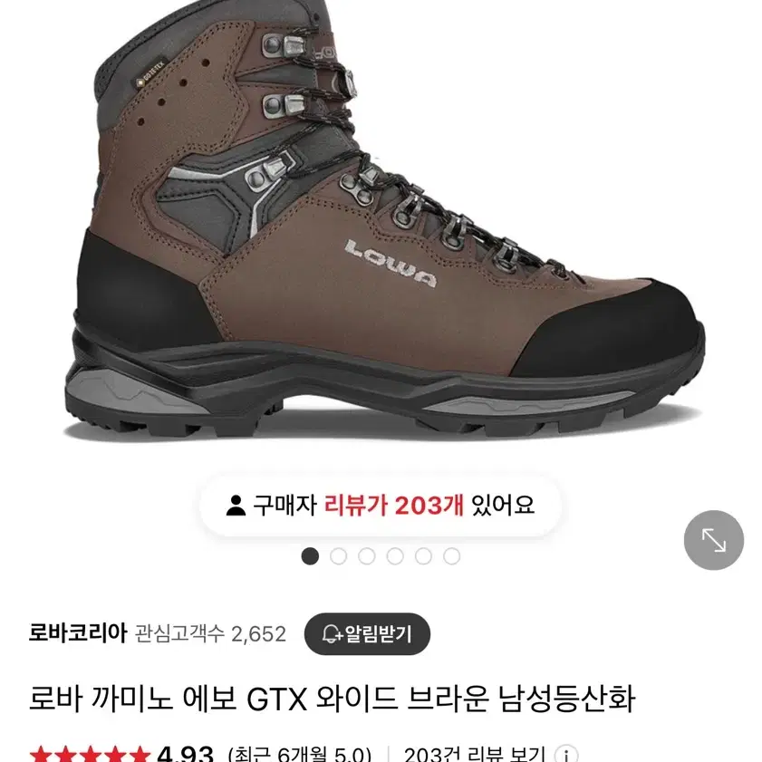 로바 까미노 에보 GTX 등산화 250-260 실착1회