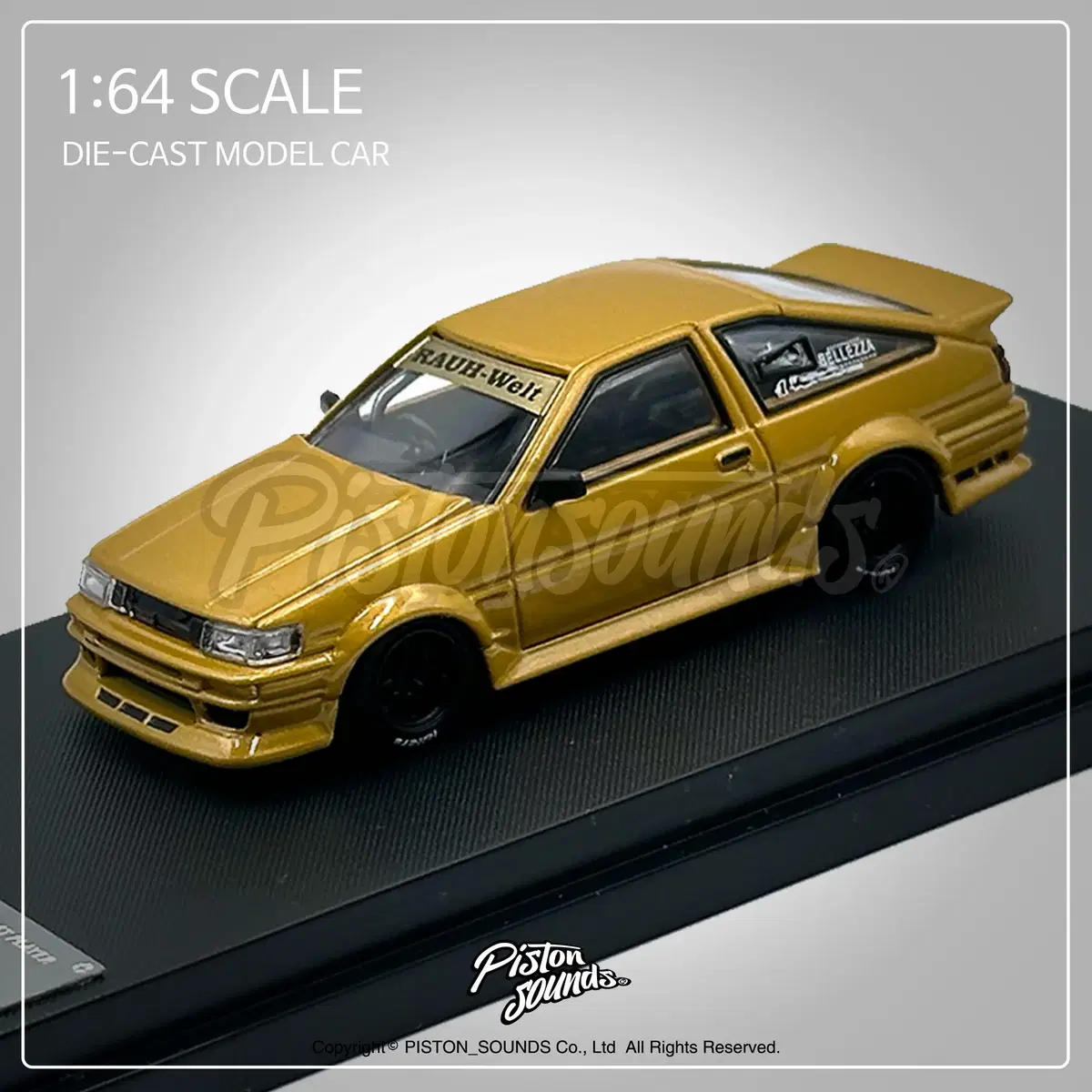 1:64스케일 다이캐스트 토요타 AE86 트레노 RWB 드리프트 골드