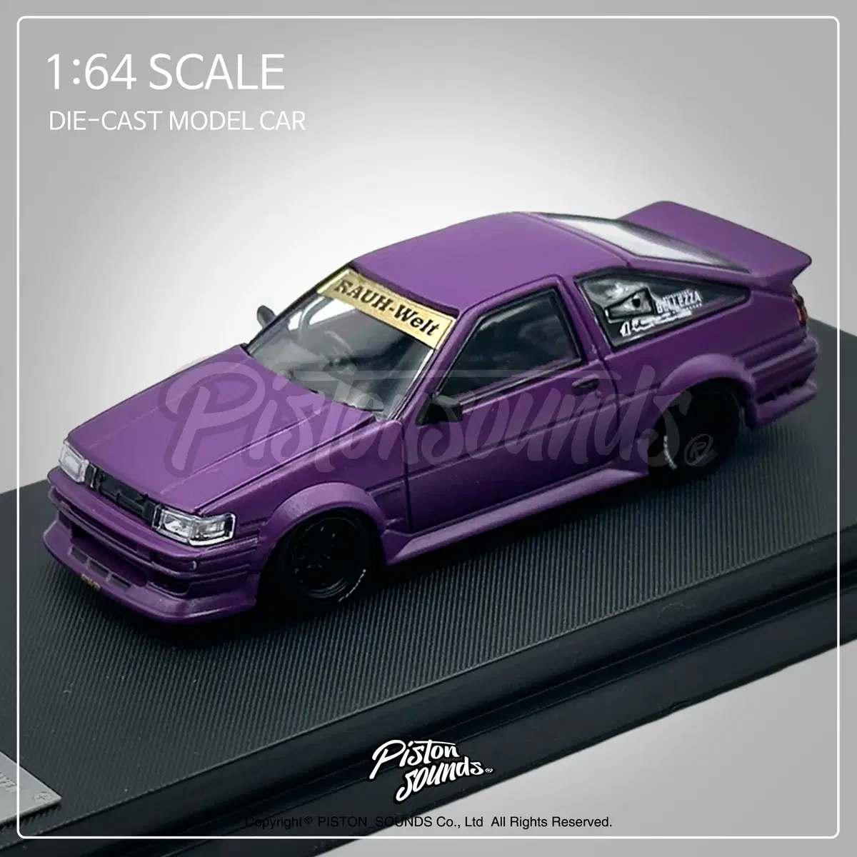 1:64스케일 다이캐스트 토요타 AE86 트레노 RWB 드리프트 무광퍼플