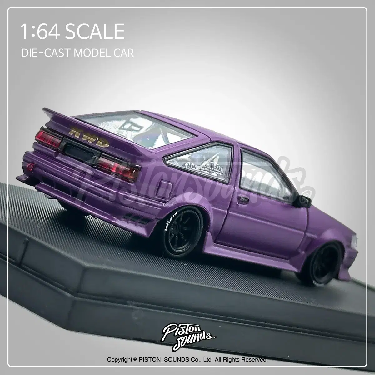 1:64스케일 다이캐스트 토요타 AE86 트레노 RWB 드리프트 무광퍼플