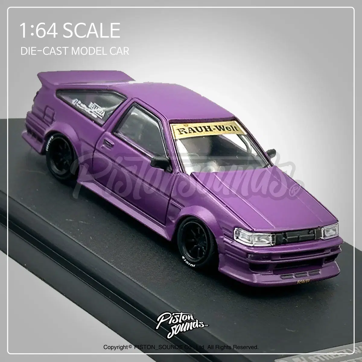 1:64스케일 다이캐스트 토요타 AE86 트레노 RWB 드리프트 무광퍼플