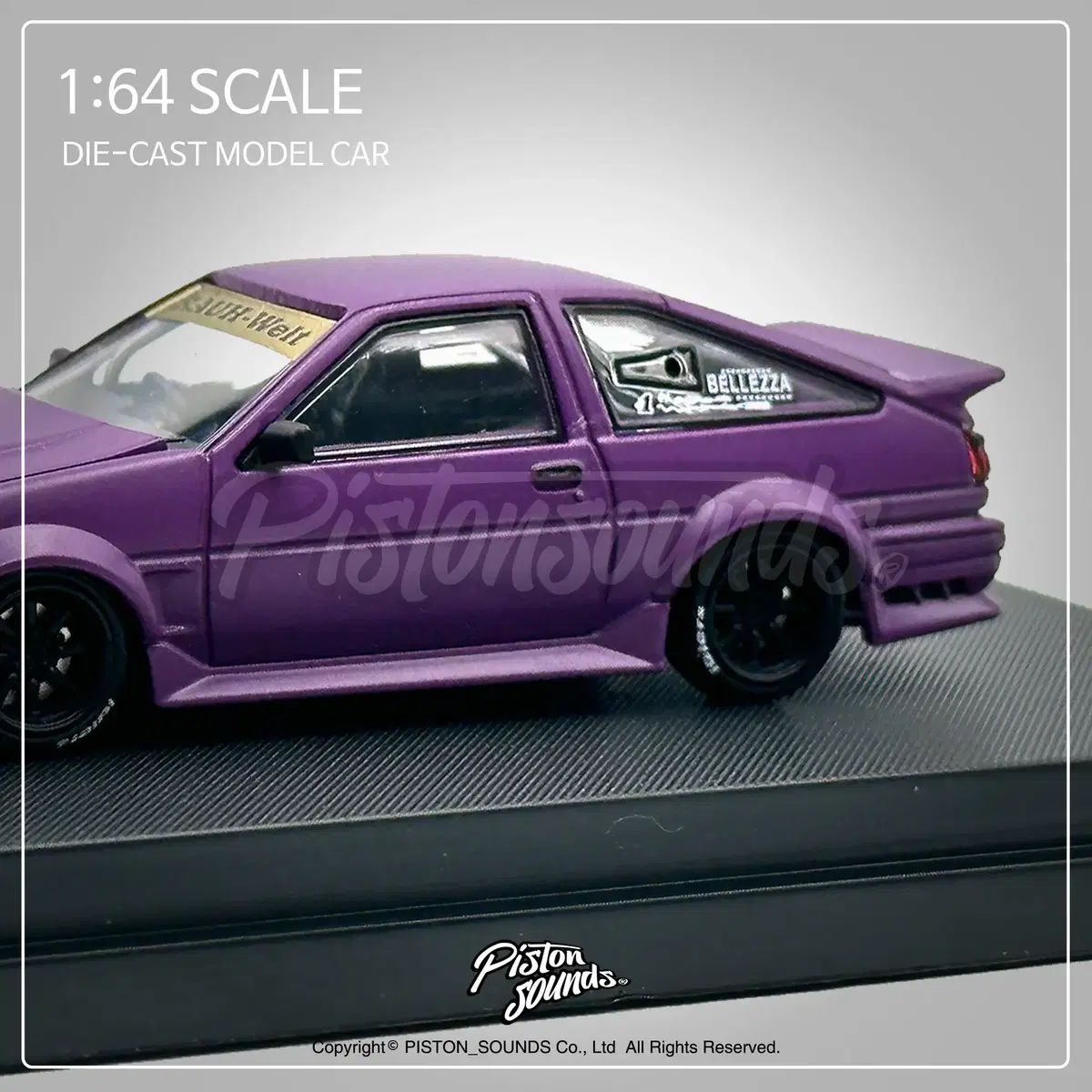 1:64스케일 다이캐스트 토요타 AE86 트레노 RWB 드리프트 무광퍼플