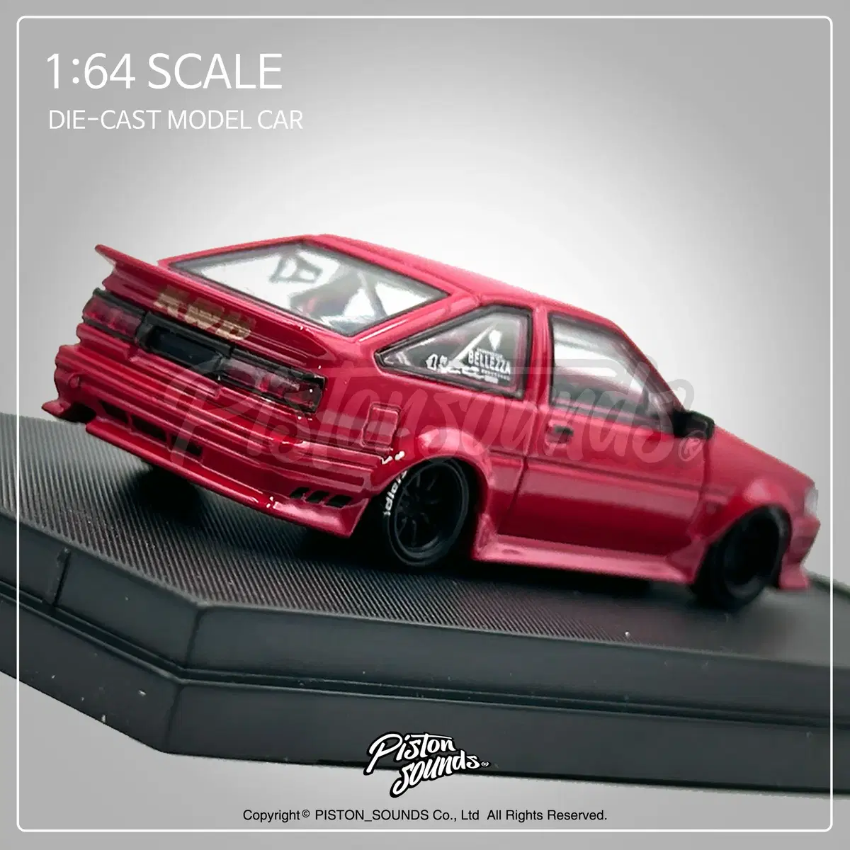 1:64스케일 다이캐스트 토요타 AE86 트레노 RWB 드리프트카 레드