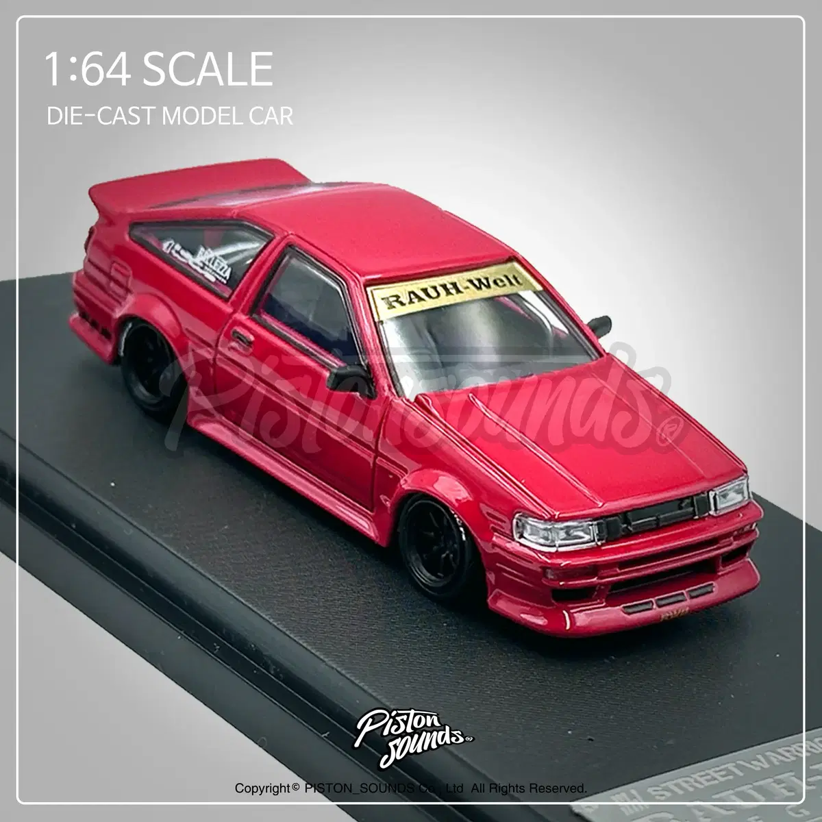 1:64스케일 다이캐스트 토요타 AE86 트레노 RWB 드리프트카 레드