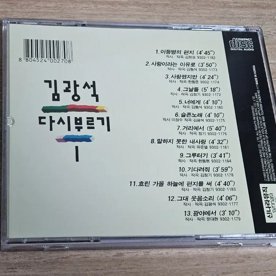 김광석 다시부르기1집 (CD)