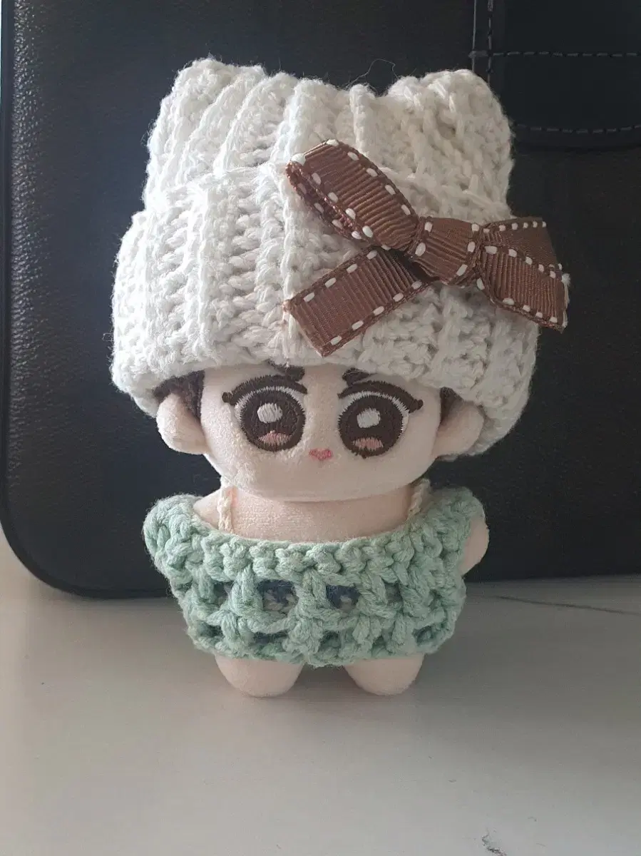 뜨개 10cm 인형옷 세트 셋업 일괄 고양이비니 그물니트 민소매