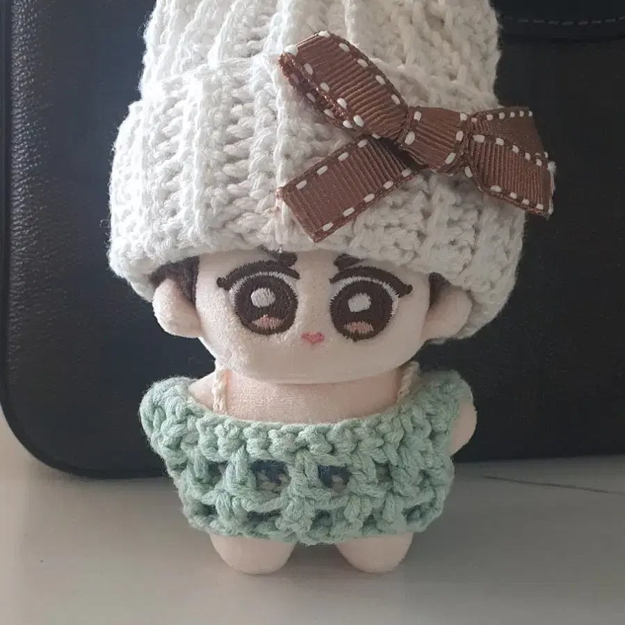 뜨개 10cm 인형옷 세트 셋업 일괄 고양이비니 그물니트 민소매