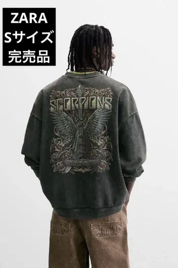 자라 자라 워시 가공 스웨트 셔츠 SCORPIONS S사이즈