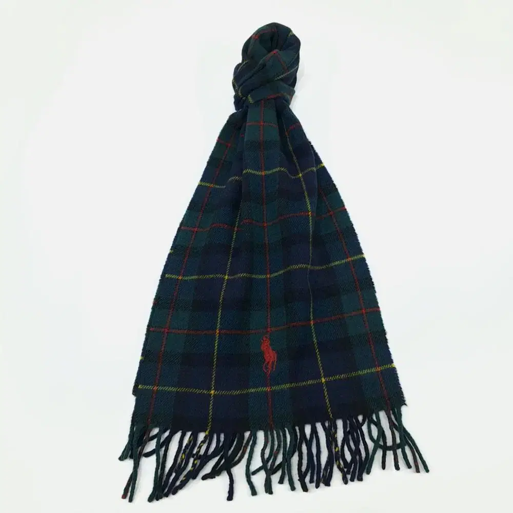 (MX062) Polo Ralph Lauren Classic Tartan Check Big Logo Scarf Muffler