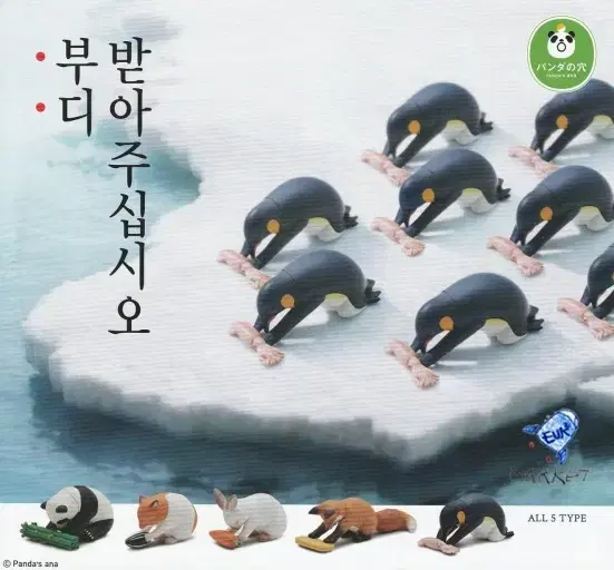 부디 받아주십시오 미개봉 가챠 판매 (팬더, 토끼)