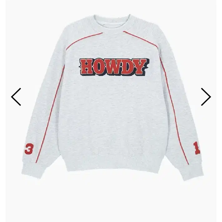 에즈이프캘리 HOWDY PIPING SWEATSHIRT WHITEMELA