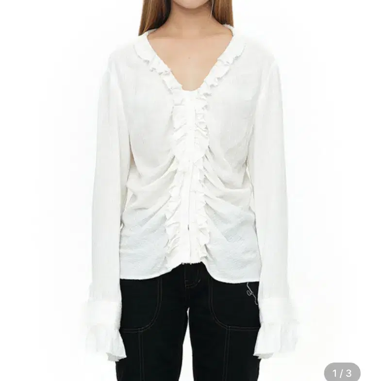 구해요 Cerric natural frill blouse 블라우스 가디건