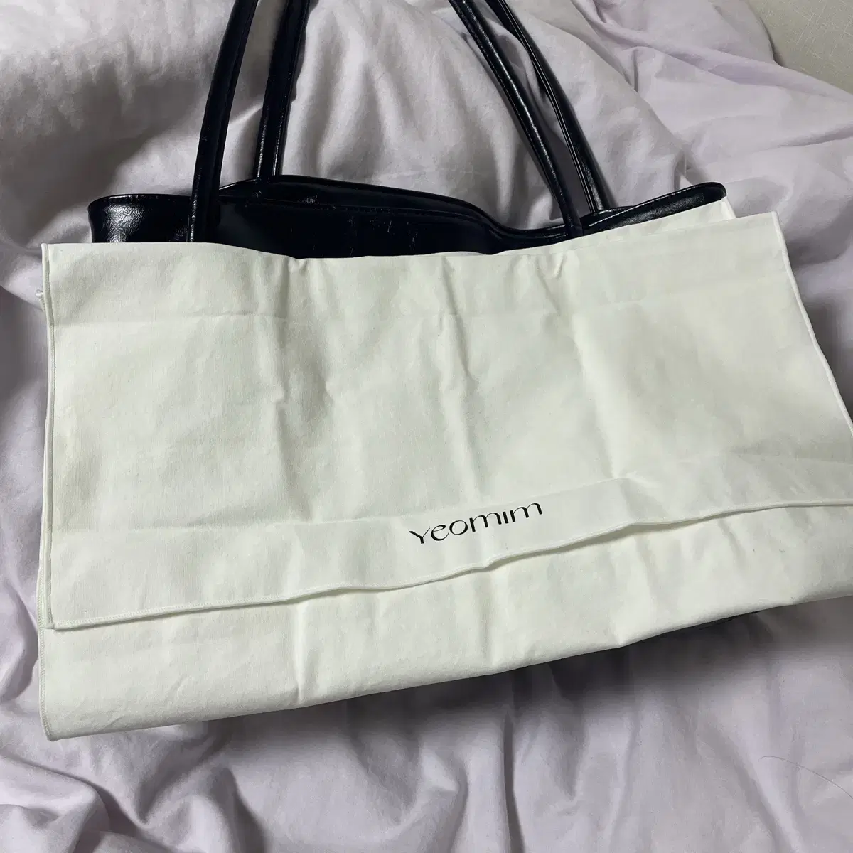 여밈 대퍼백 미디엄 크링클 블랙 yeomim dapper bag