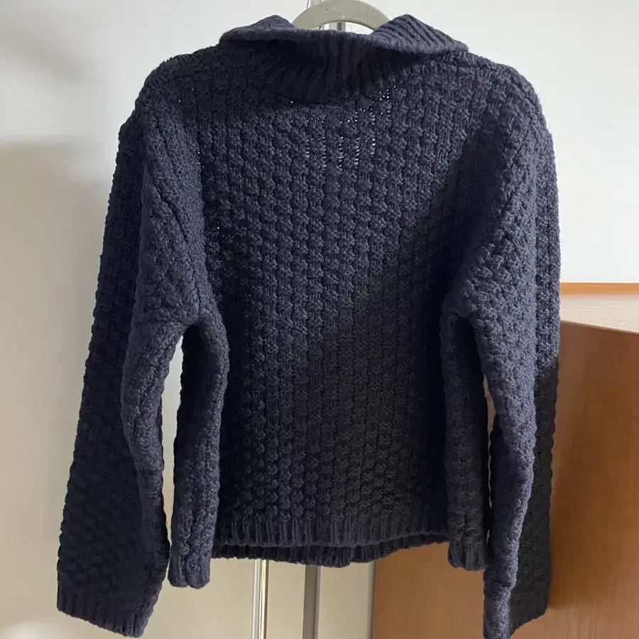 HOWUS Waffle cardigan navy 호와스 와플 가디건네이비