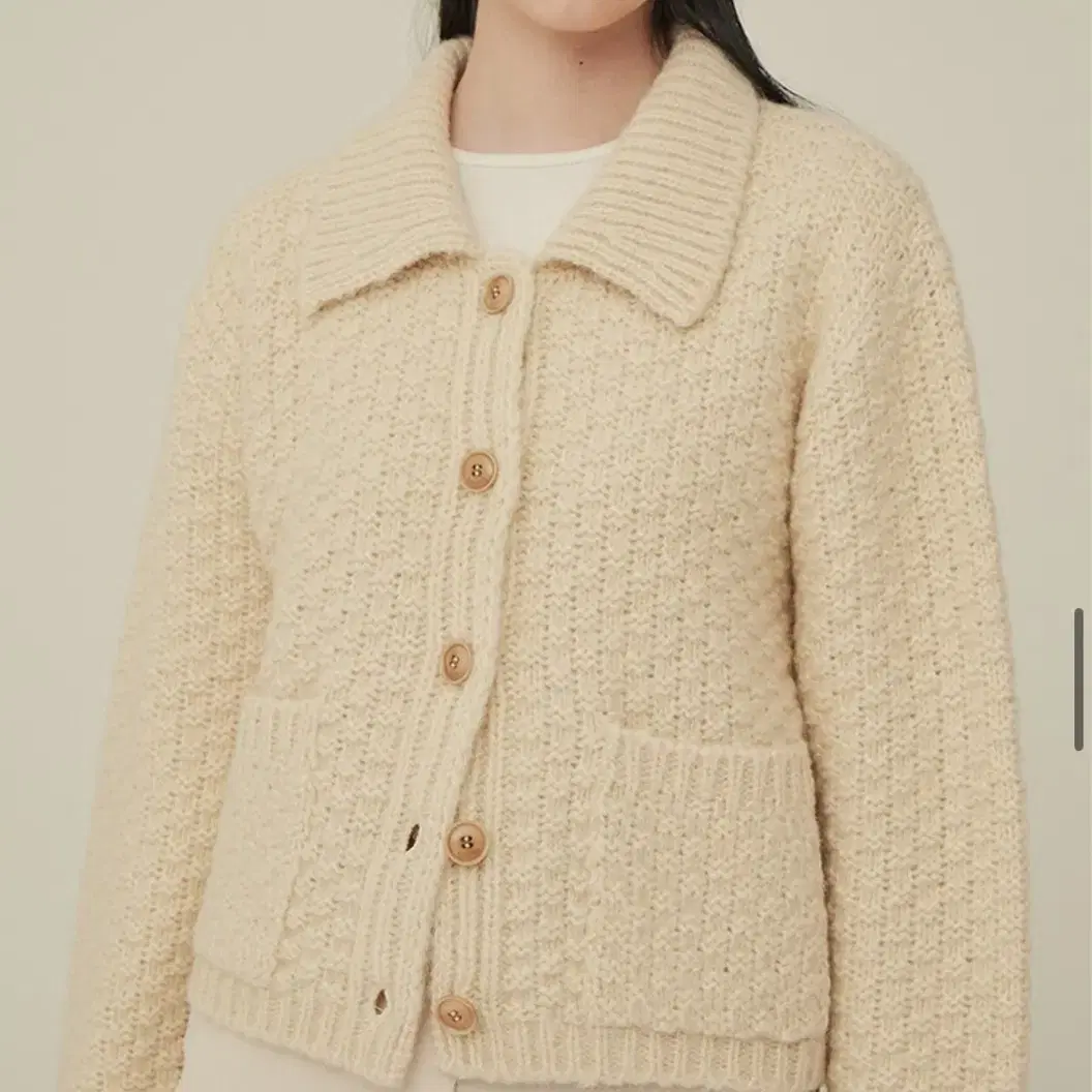 HOWUS Waffle cardigan 호와스 와플 가디건 베이지