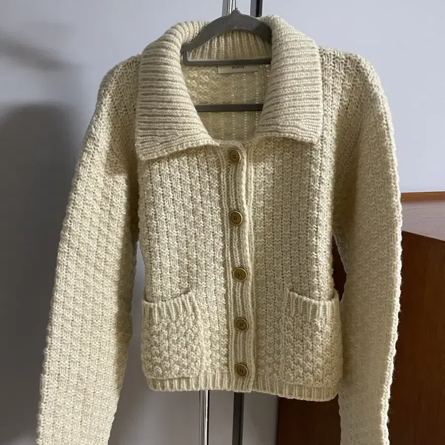 HOWUS Waffle cardigan 호와스 와플 가디건 베이지