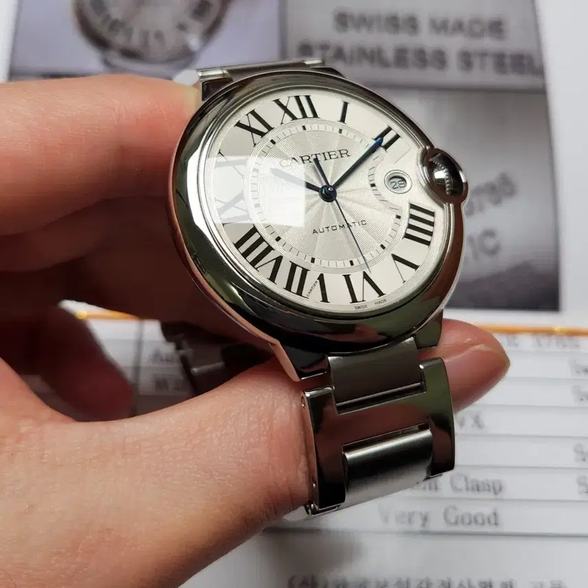 까르띠에 발롱블루 42mm 스틸 오토매틱 브레이슬릿 ver. (감정서 포 사진 6