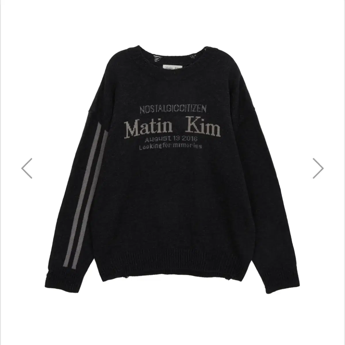 마뗑킴 니트 MATIN SLEEVE LINE KNIT PULLOVER