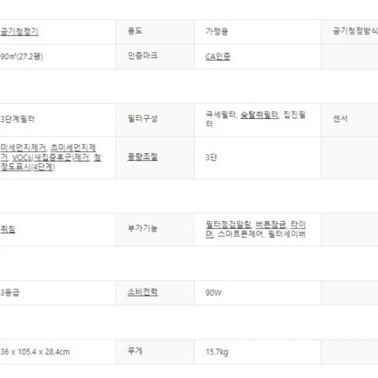 삼성 공기청정기- 블루스카이 7000