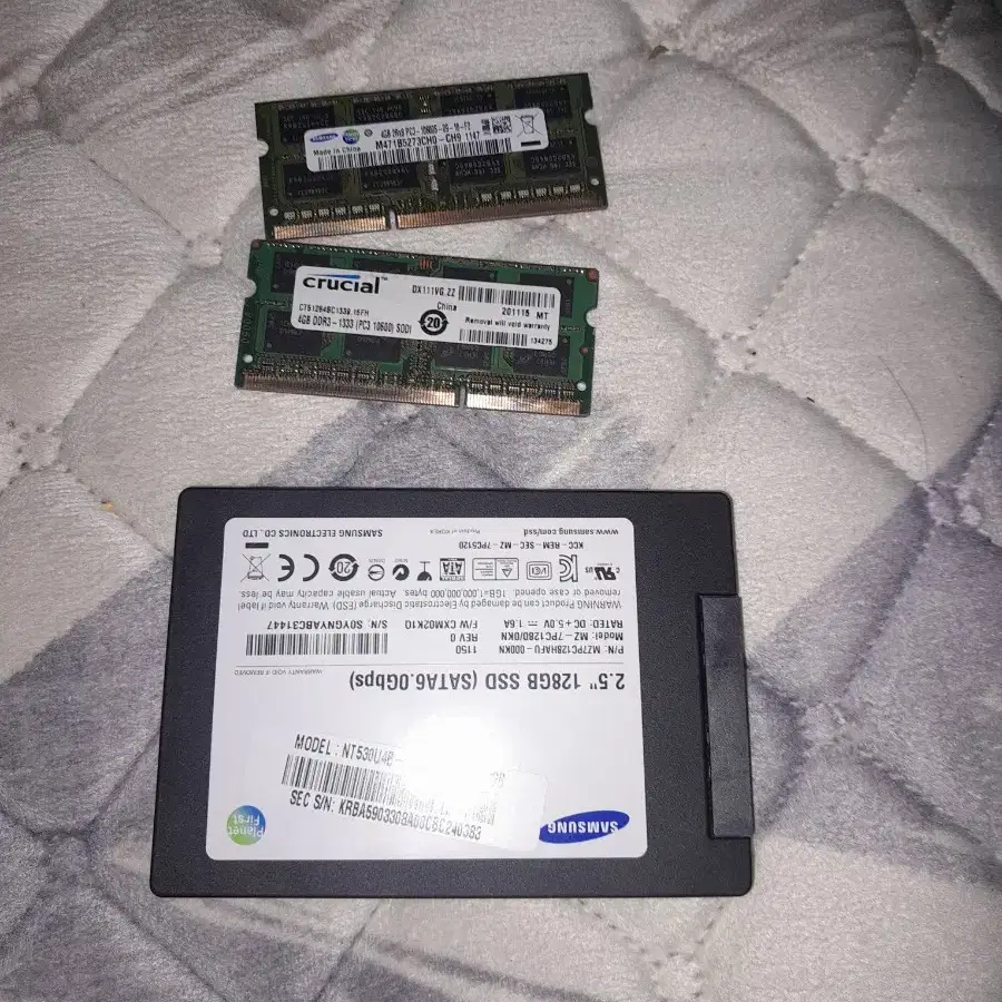 노트북용~ddr3 4GB(2개)+SSD120GB=묶음양도