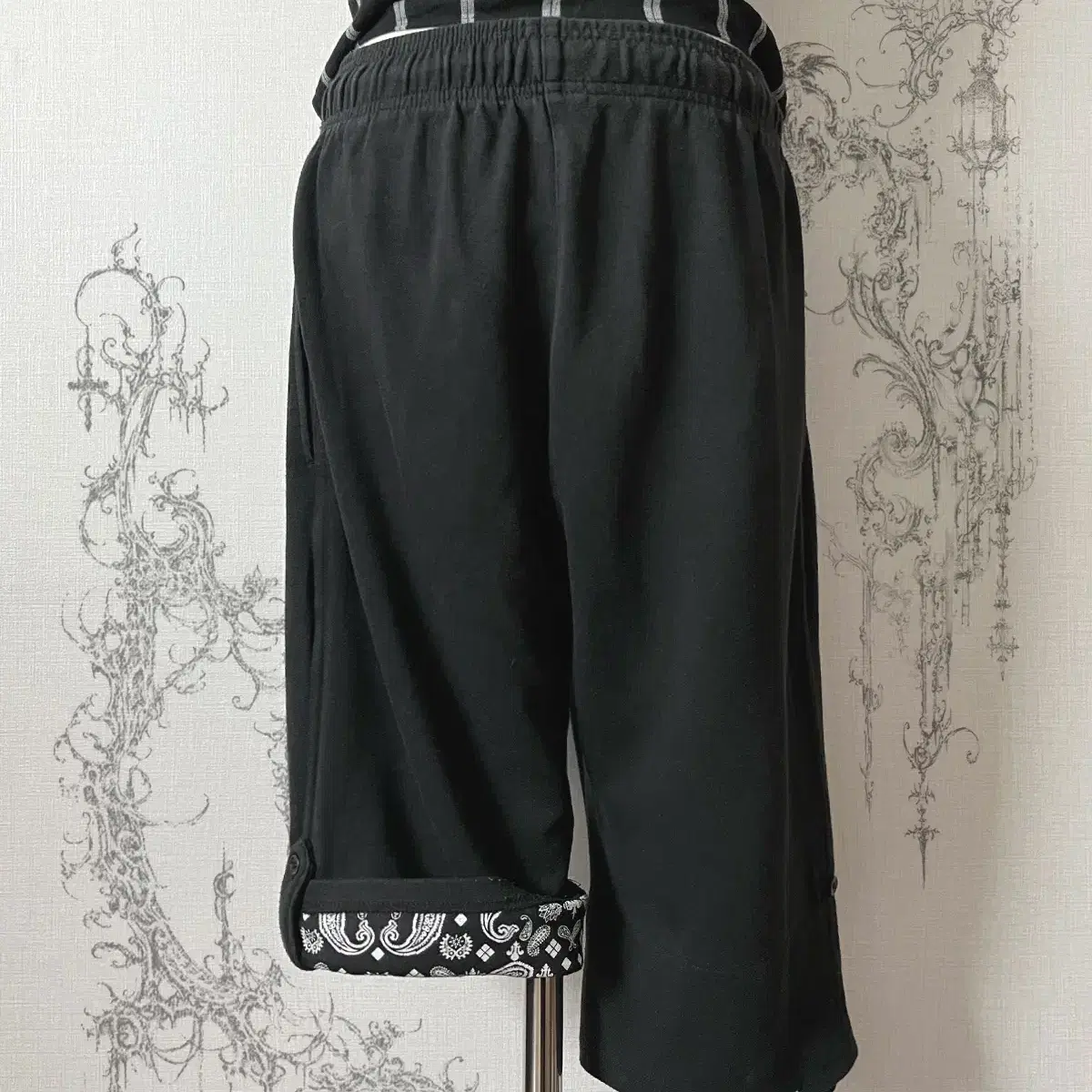 gothic detail graphic pants