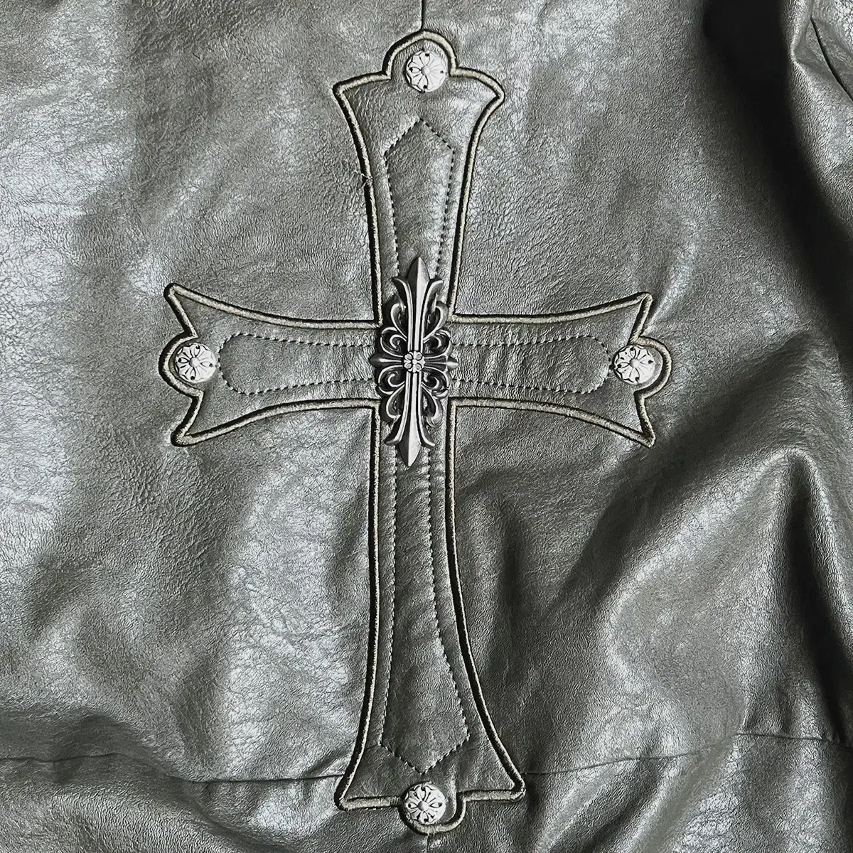 gothic cross leather jacket