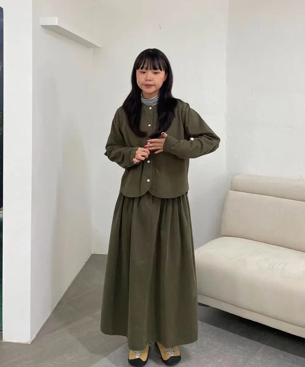 블로그 마켓 미릿 자켓 + 스커트 셔츠 롱스커트 투피스