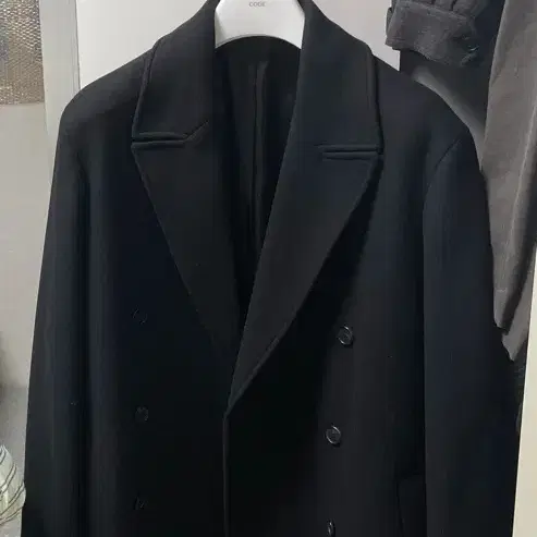 COOR | 쿠어 [S] COUR MTR Overfit Double Long Coat (Black) on