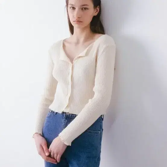 타낫 오픈카라버튼가디건 open collar button cardi