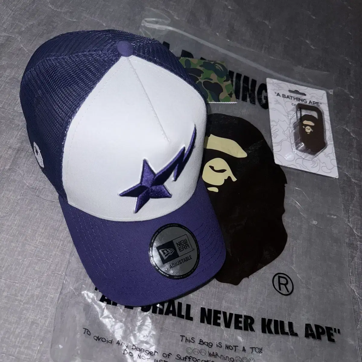 Bape X New Era 9Forty STA CAP 베이프 트럭커 모자