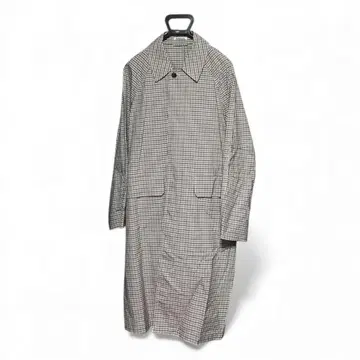 AURALEE 체크 무늬 스텐카라 코트