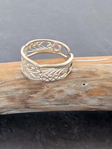 순은 조각 무늬 반지 반지 전통 공예품 새상품급