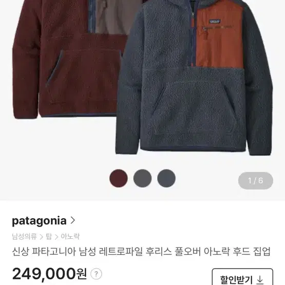 파타고니아 아노락레트로파일 후리스 XS