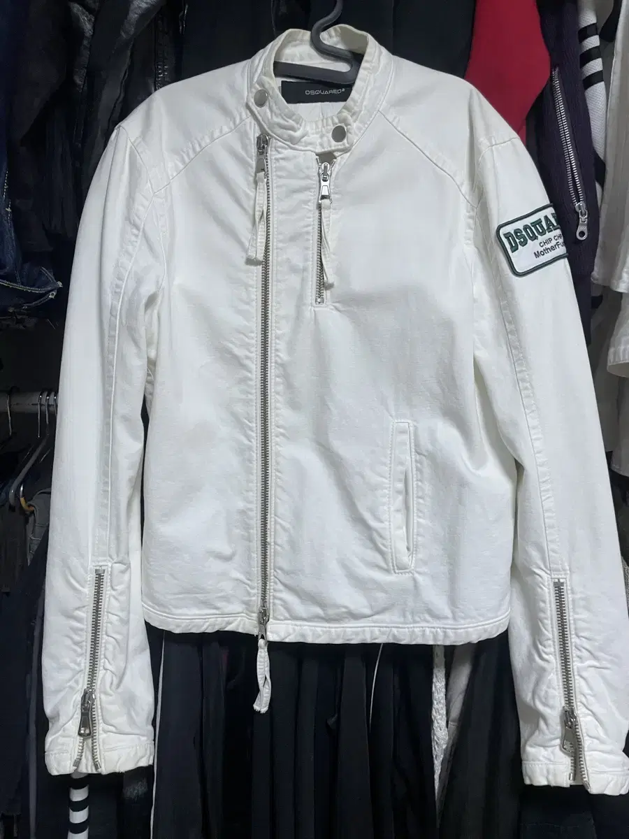 Dsquared2 white rider jacket 흰색 라이더 자켓