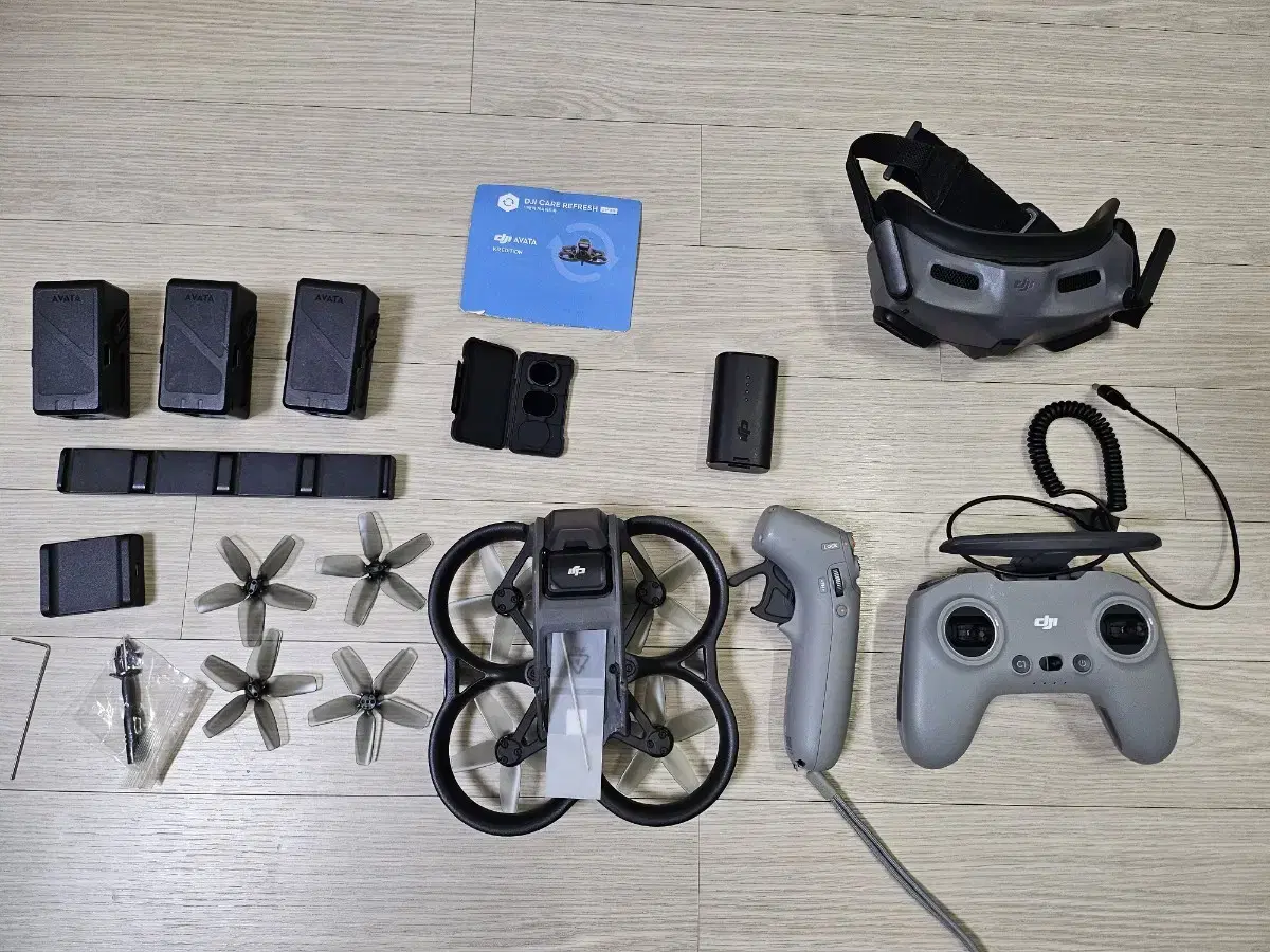 dji 아바타 드론 풀세트 + 조종기 + 고글 + nd필터 + 케어 4회