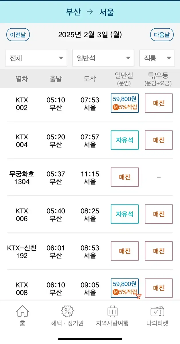 Ktx 기차표 20% 할인판매