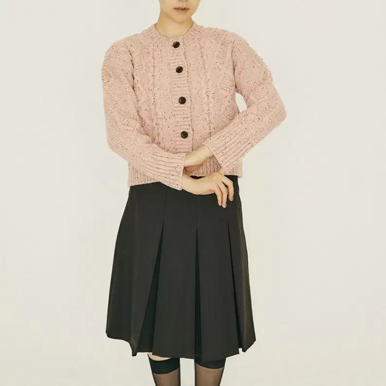 곤니치와봉쥬르 fille cable knit cardigan