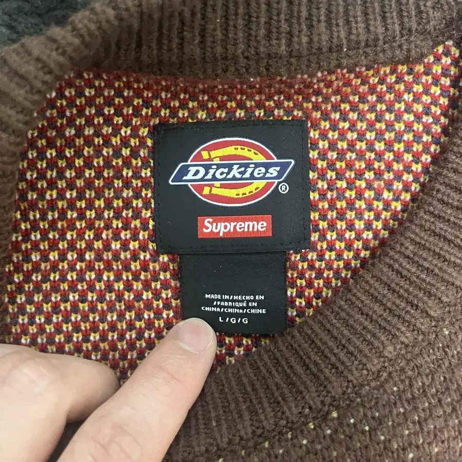 슈프림 디키즈 브라운 니트 Supreme Dickies Knit