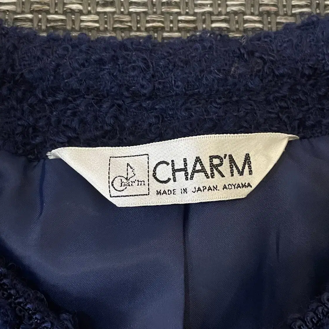 셋업 Charm 블루 골드포인트 트위드 자켓 스커트