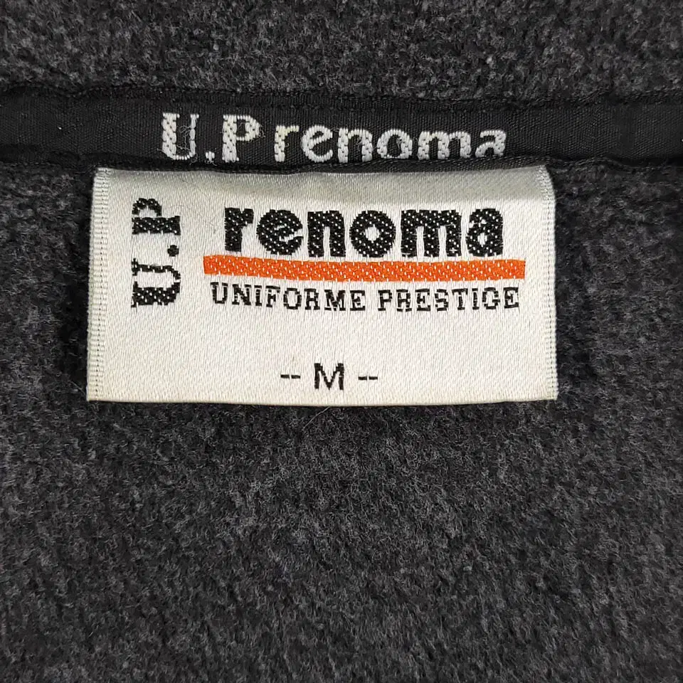 U.P RENOMA 레노마 JP 00s 블랙 차콜 배색 로고자수 하프버튼