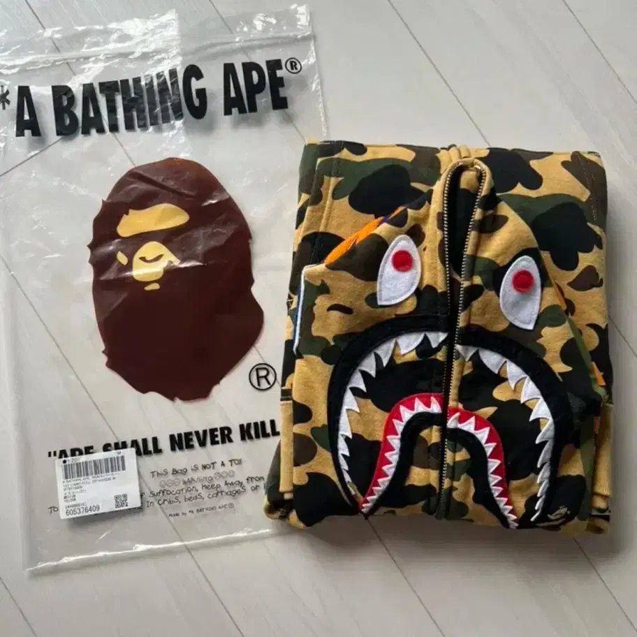 bape 베이프 wgm 후드집업 카모 샤크후드 황계